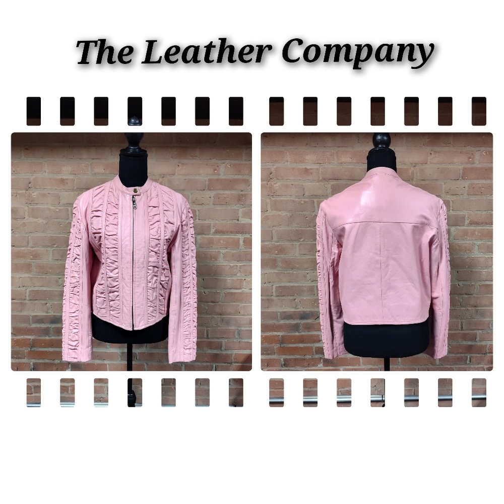 The Leather Company | Rare Ruffled Genuine Leather Jacket